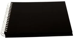 Kvadratisk Spiralfotoalbum Sort - 25x25 cm (80 Sorte sider / 40 blade)