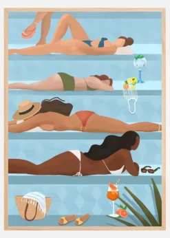 Ladies by the pool Plakat (21x29.7 cm (A4))