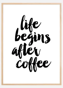 Life begins after coffee Plakat (21x29.7 cm (A4))