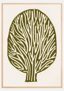 Linocut Tree Plakat (21x29.7 cm (A4))