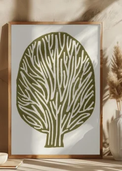 Linocut Tree Plakat (21x29.7 cm (A4))