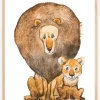 Lion Family Plakat (21x29.7 cm (A4))