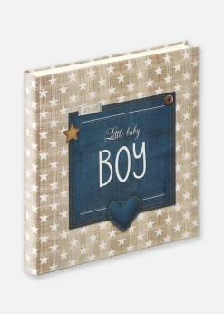 Little Babyalbum Boy Blå - 28x30,5 cm (50 Hvide sider / 25 blade)