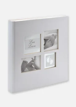 Little Foot Album grå-hvid - 28x30,5 cm (60 Hvide sider / 30 blade)