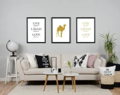 Live, laugh, love - Guldlignende Plakat (30x40 cm)