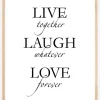 Live, laugh, love - Sort Plakat (30x40 cm)