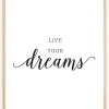 Live your dreams Plakat (21x29.7 cm (A4))