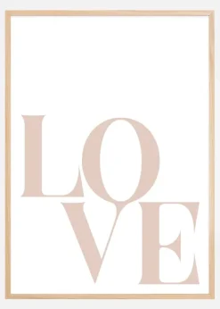 Love Beige Plakat (21x29.7 cm (A4))