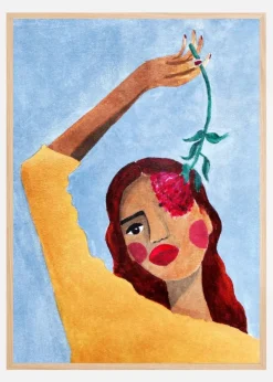 Magda with flower Plakat (21x29.7 cm (A4))