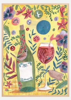 Mermaid Wine Plakat (21x29.7 cm (A4))