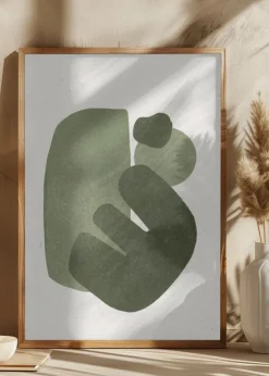 Modern Green Shapes Plakat (21x29.7 cm (A4))