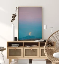 Moon In The Mountains Plakat (21x29.7 cm (A4))