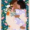 Mother and Daughter in wildflower garden Plakat (21x29.7 cm (A4))