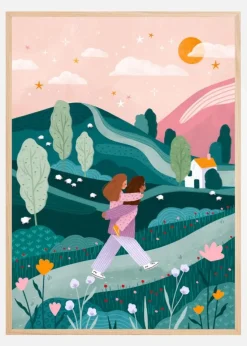 Mummy Daughter Countryside Walk Plakat (21x29.7 cm (A4))