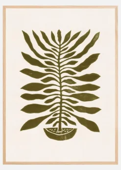 Ne Hundred-Leaved Plant #22 / Lino Print Plakat (21x29.7 cm (A4))