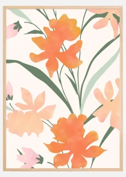 Orange Flowers Plakat (21x29.7 cm (A4))
