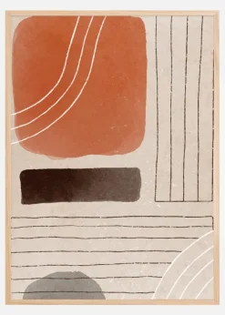 Orange Minimal Shapes I Plakat (21x29.7 cm (A4))