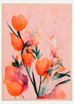 Orange Tulips Plakat (21x29.7 cm (A4))