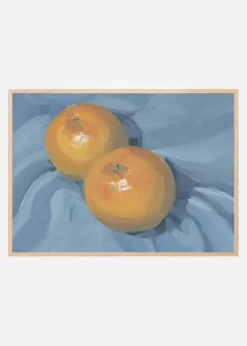 Oranges on Blue Plakat (21x29.7 cm (A4))
