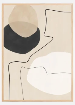 Organic Shapes a Lines Painting Plakat (21x29.7 cm (A4))