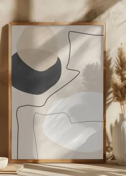 Organic Shapes a Lines Painting Plakat (21x29.7 cm (A4))