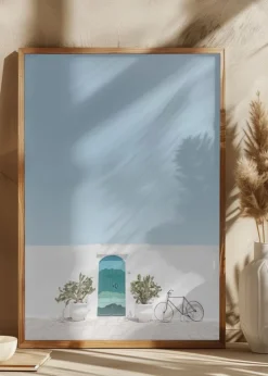 Ostuni blue door Plakat (21x29.7 cm (A4))