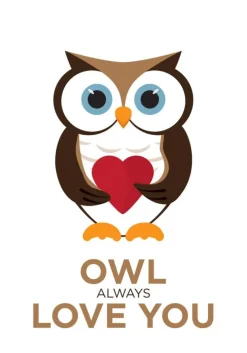 Owl Always Love you - Brun-Sort Plakat (21x29.7 cm (A4))