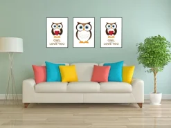 Owl Always Love you - Brun-Sort Plakat (21x29.7 cm (A4))