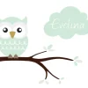 Owl Name Poster Light Green (21x29,7 cm (A4))
