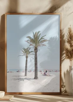Palm tree at the beach Plakat (21x29.7 cm (A4))