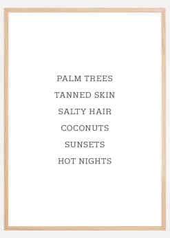 Palm trees - Tanned skin - Salty Hair Plakat (21x29.7 cm (A4))