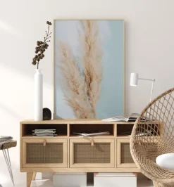 Pampas Grass Blue Plakat (21x29.7 cm (A4))