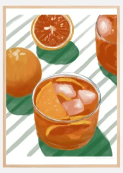 Pandc Cocktailandstripes Copy 2 Plakat (21x29.7 cm (A4))