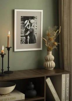 Passepartout Grå (Hvid kerne) - Bestilt efter mål