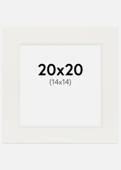 Passepartout Hvid 3 mm (Hvid kerne) 20x20 cm (14x14)