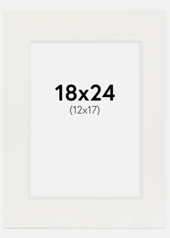 Passepartout Hvid 3 mm (Hvid kerne) 18x24 cm (12x17)