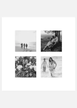 Passepartout Hvid (Hvid kerne) Collage 4 Billeder 40x40 cm