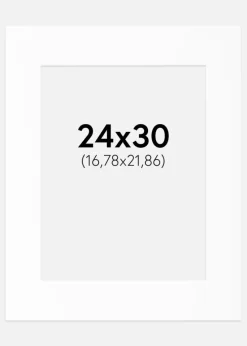 Passepartout Hvid Standard (Hvid kerne) 24x30 cm (16,78x21,86)