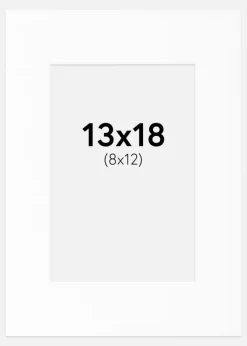 Passepartout Hvid Standard (Hvid kerne) 13x18 cm (8x12)