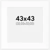 Passepartout Hvid Standard (Hvid kerne) 43x43 cm (32,02x32,02)