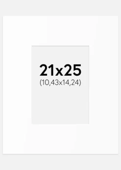 Passepartout Hvid Standard (Hvid kerne) 21x25 cm (10,43x14,24)
