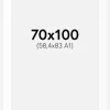 Passepartout Hvid Standard (Hvid kerne) 70x100 cm (58,4x83 - A1)