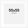Passepartout Hvid Standard (Hvid kerne) 55x55 cm (41x41)