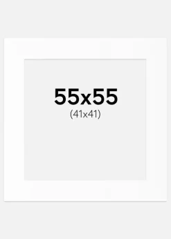 Passepartout Hvid Standard (Hvid kerne) 55x55 cm (41x41)