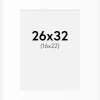 Passepartout Hvid Standard (Hvid kerne) 26x32 cm (16x22)