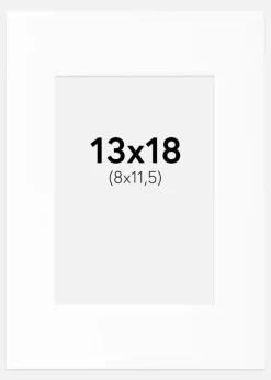 Passepartout Hvid Standard (Hvid kerne) 13x18 cm (8x11,5)