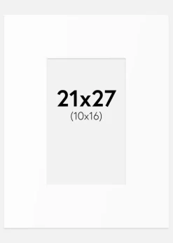 Passepartout Hvid Standard (Hvid kerne) 21x27 cm (10x16)