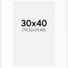 Passepartout Hvid Standard (Hvid kerne) 30x40 cm (19,32x29,48)