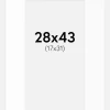 Passepartout Hvid Standard (Hvid kerne) 28x43 cm (17x31)