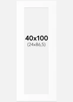 Passepartout Hvid Standard (Hvid kerne) 40x100 cm (24x86,5)